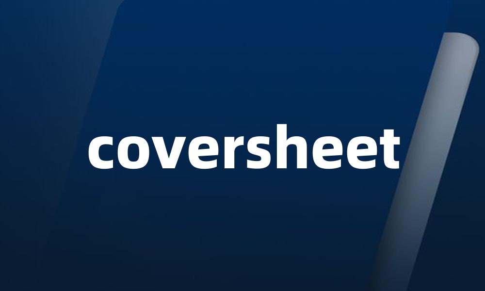 coversheet
