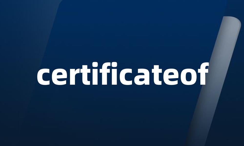 certificateof