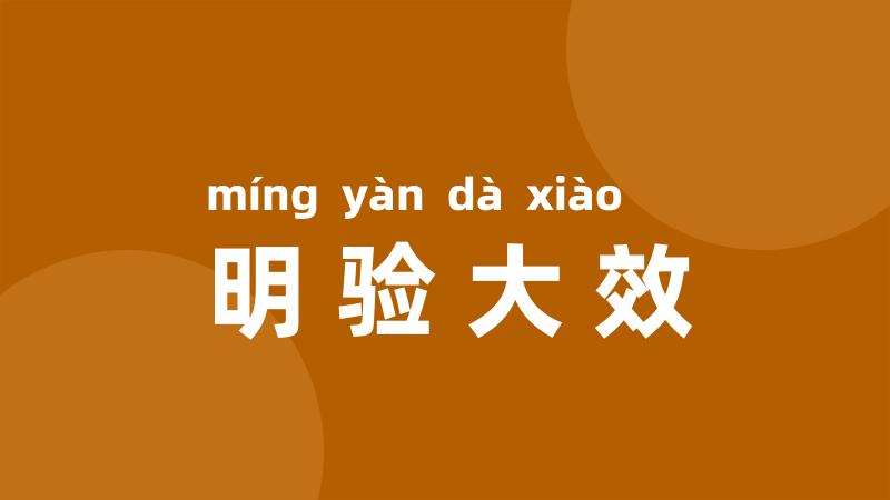 明验大效