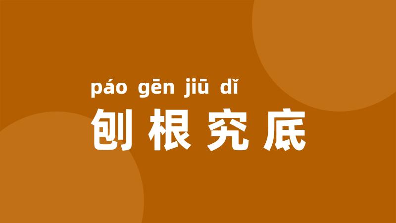 刨根究底