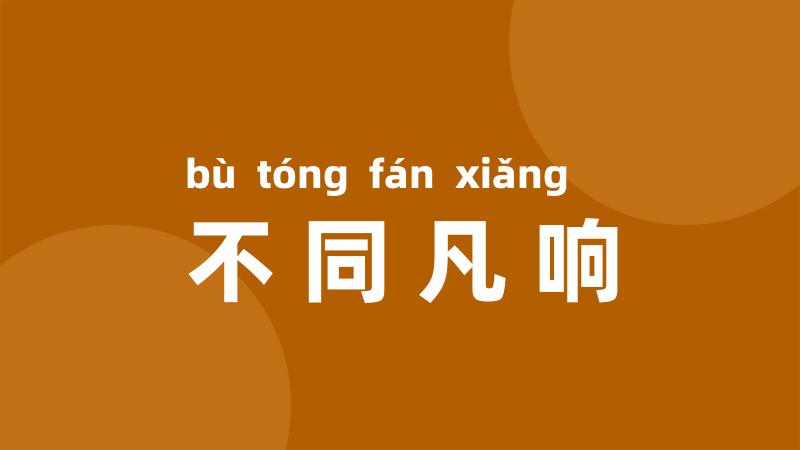 不同凡响