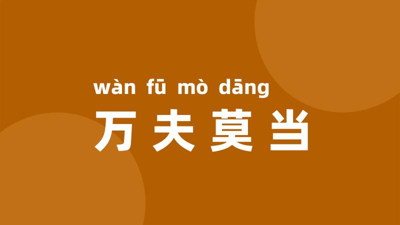万夫莫当