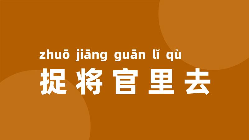 捉将官里去