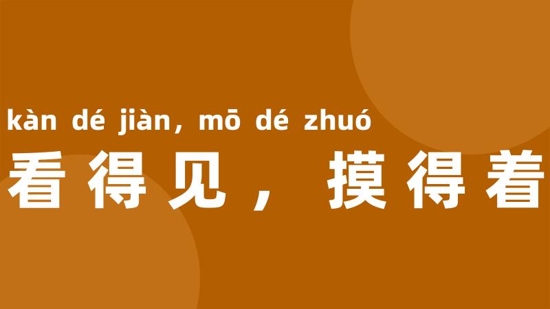 看得见,摸得着