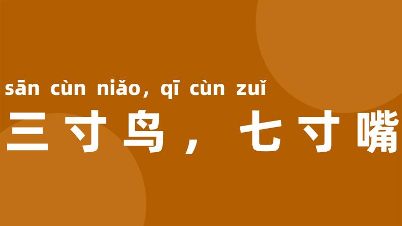 三寸鸟,七寸嘴