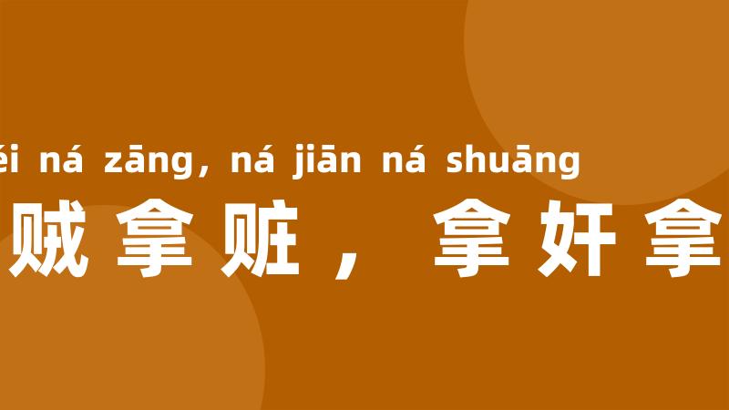 拿贼拿赃,拿奸拿双