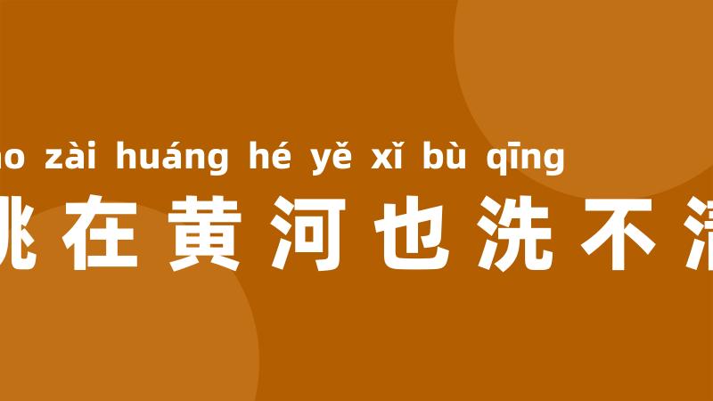 跳在黄河也洗不清