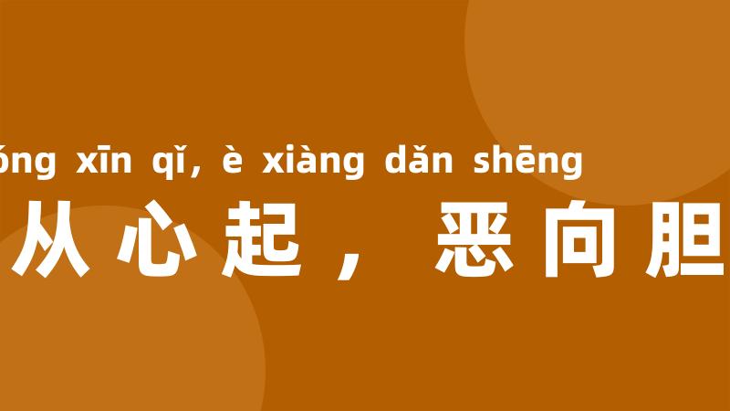 怒从心起,恶向胆生