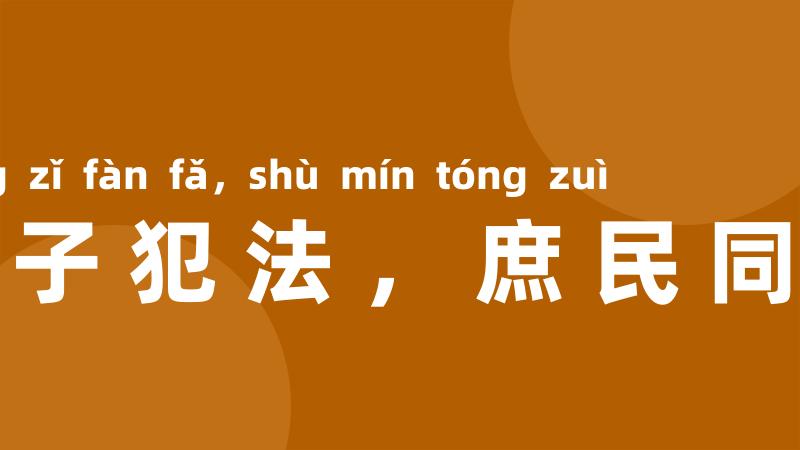 王子犯法,庶民同罪