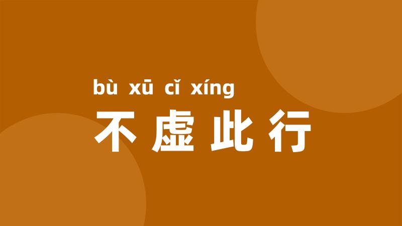 不虚此行