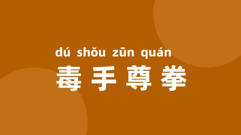 毒手尊拳