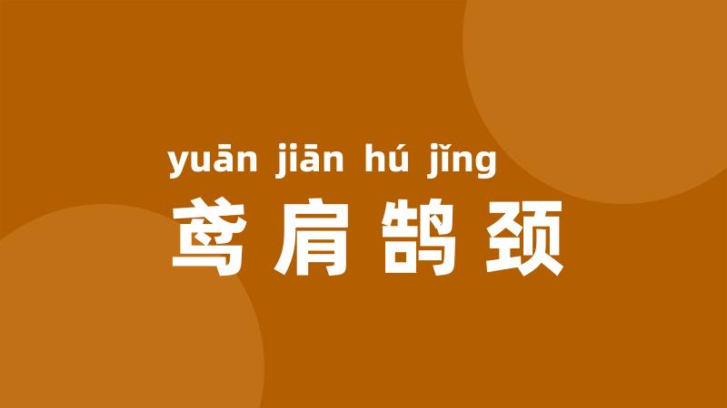 鸢肩鹄颈