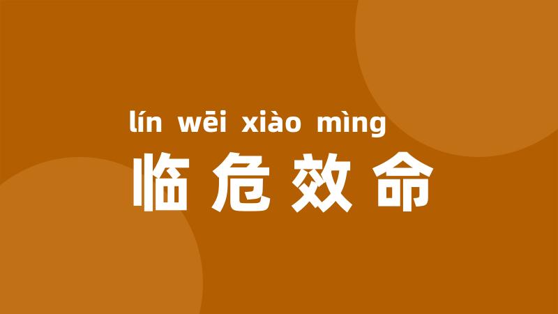 临危效命