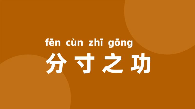 分寸之功