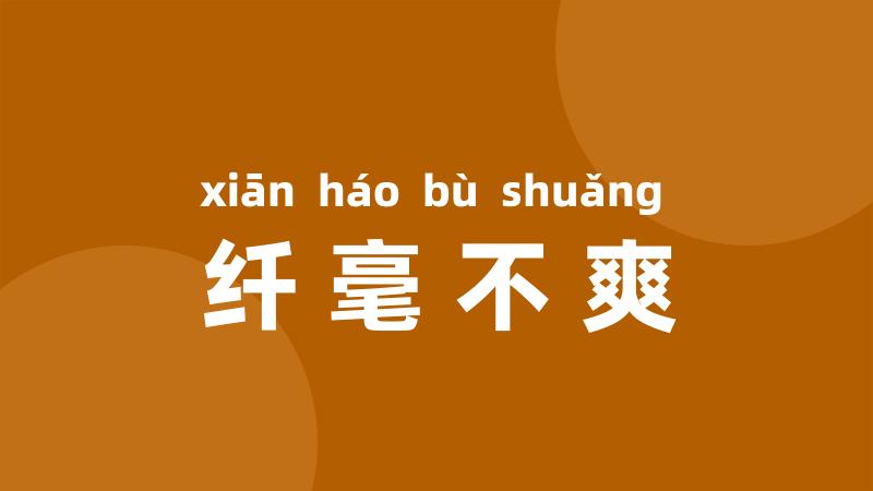纤毫不爽