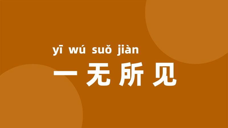 一无所见