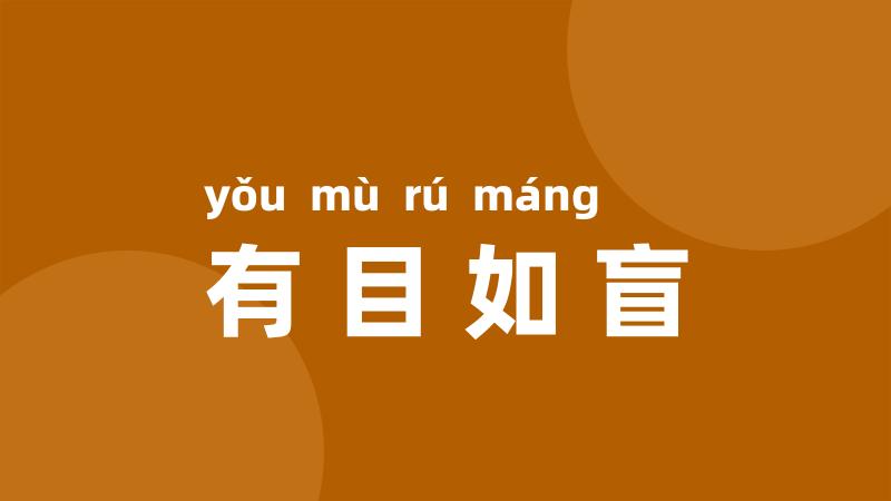 有目如盲