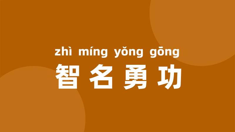 智名勇功