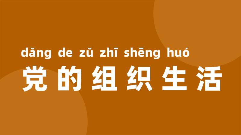 党的组织生活