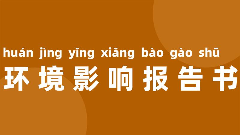 环境影响报告书