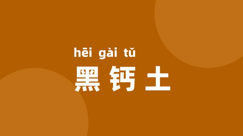 黑钙土