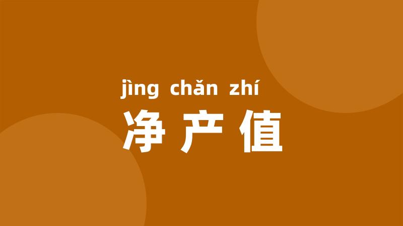 净产值