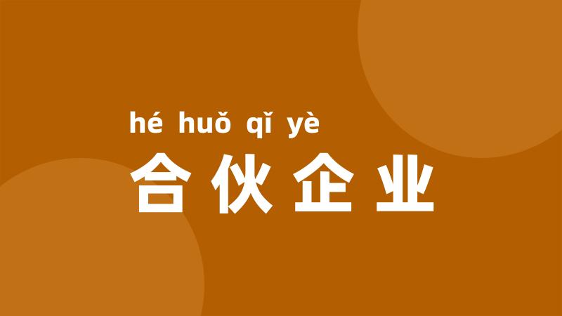 合伙企业