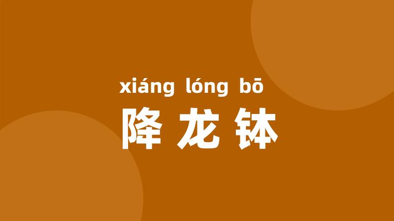 降龙钵