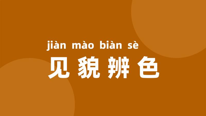 见貌辨色