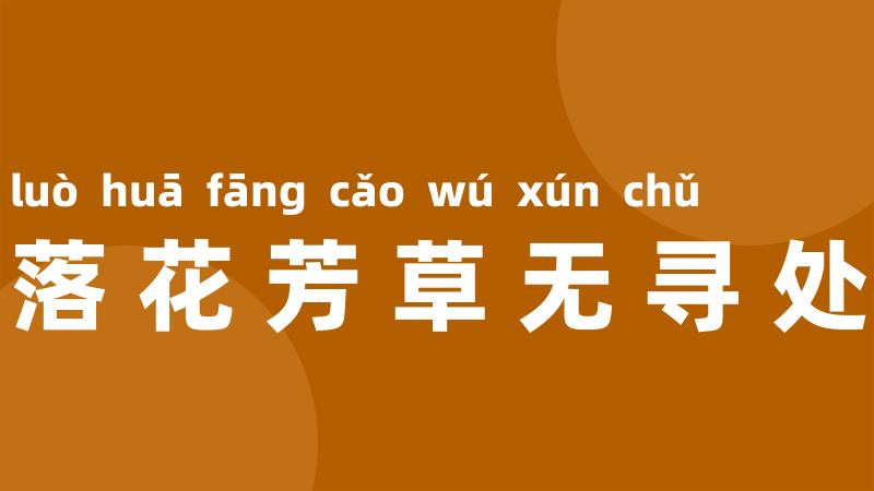 落花芳草无寻处