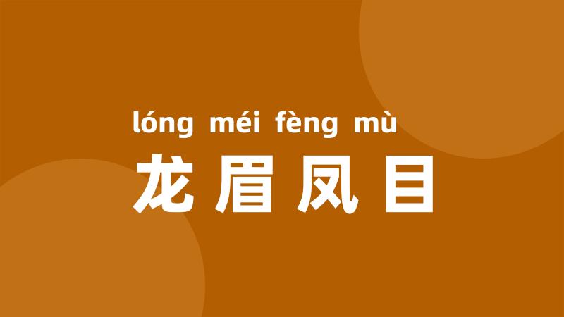 龙眉凤目