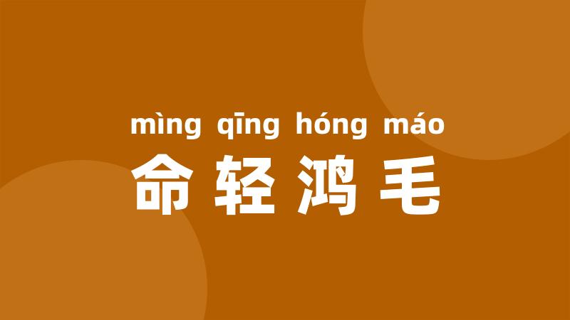命轻鸿毛