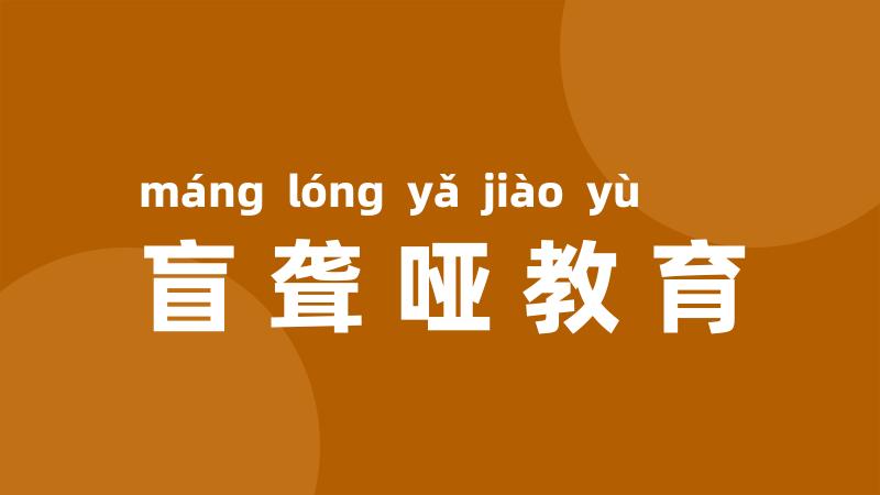 盲聋哑教育