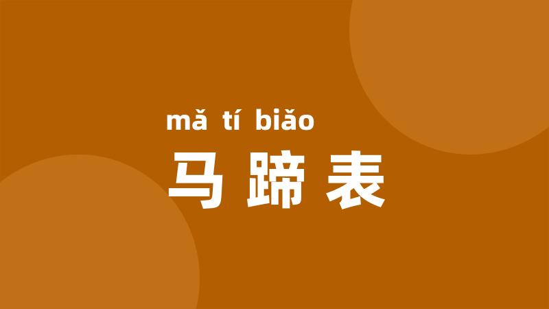 马蹄表