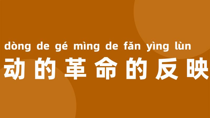 能动的革命的反映论