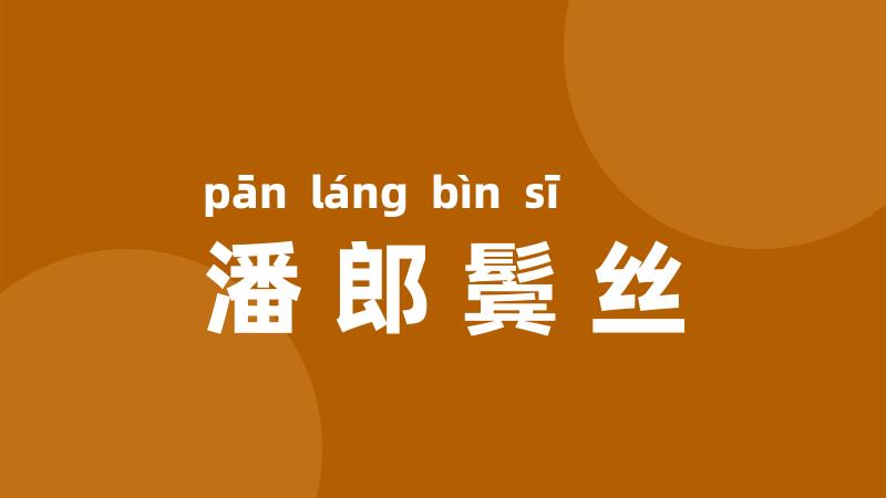 潘郎鬓丝