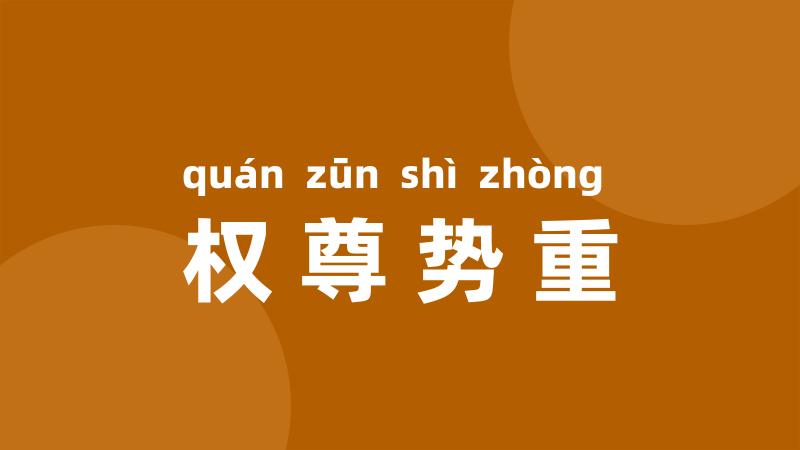 权尊势重