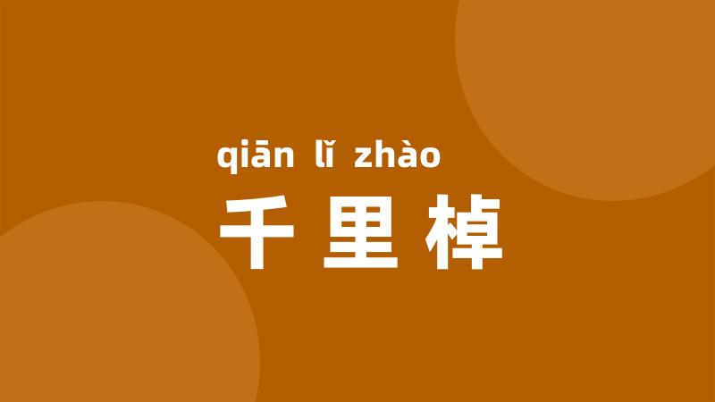 千里棹