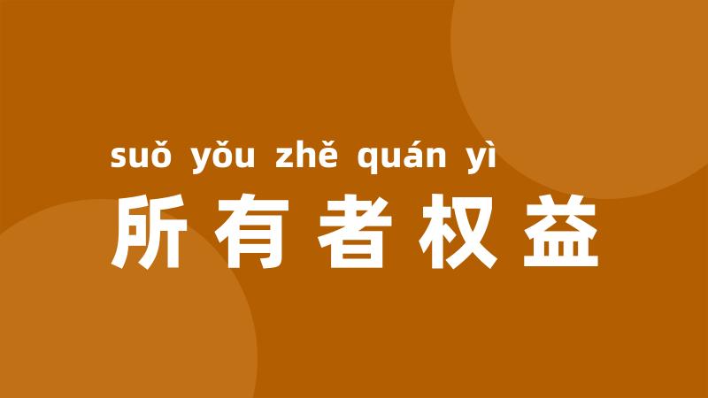 所有者权益