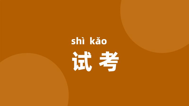 试考