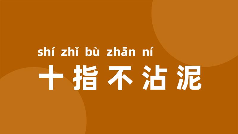 十指不沾泥