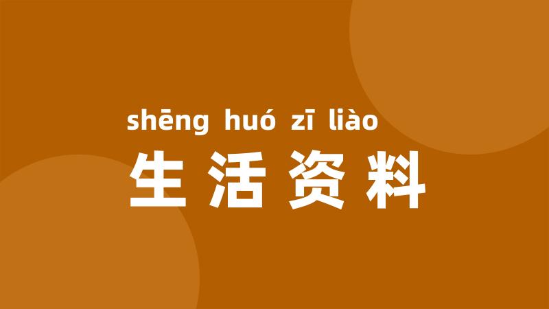 生活资料