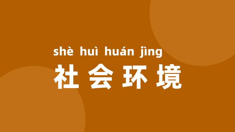社会环境