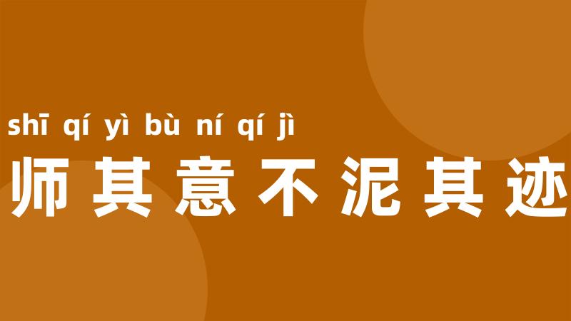 师其意不泥其迹