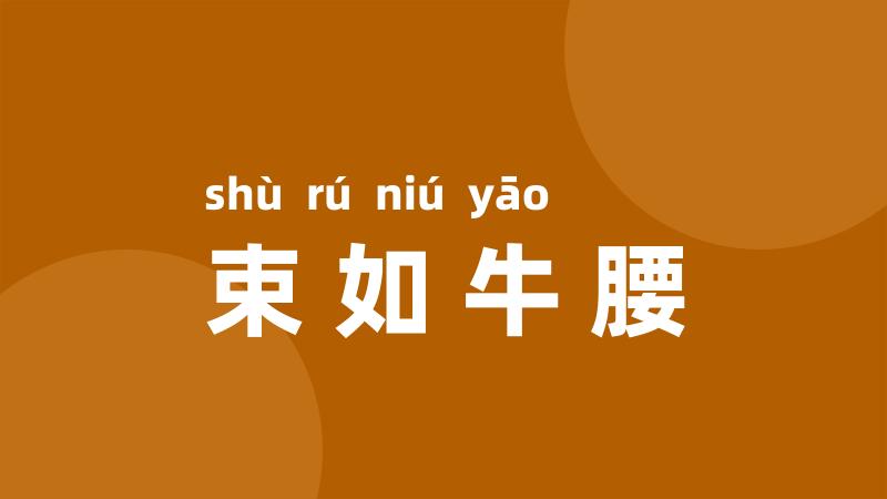 束如牛腰