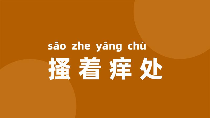 搔着痒处