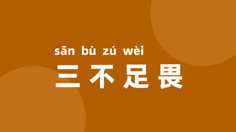 三不足畏