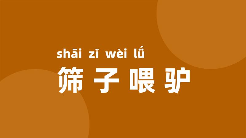 筛子喂驴