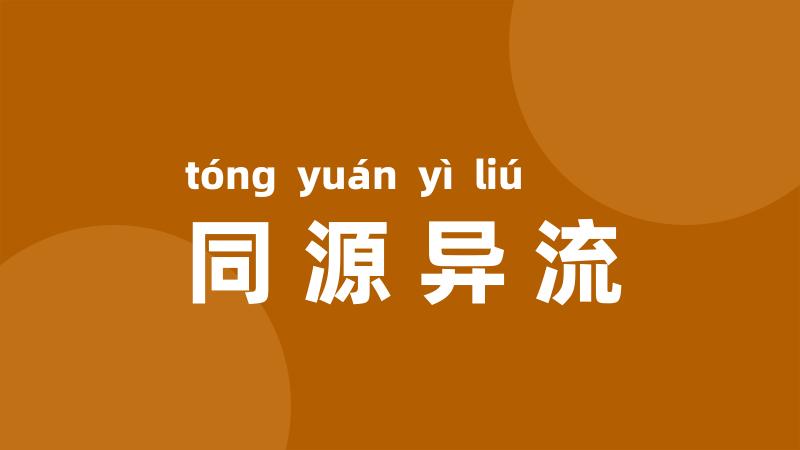 同源异流