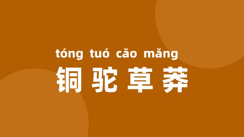 铜驼草莽